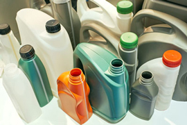 Automotive products packaged in fluorinated plastics