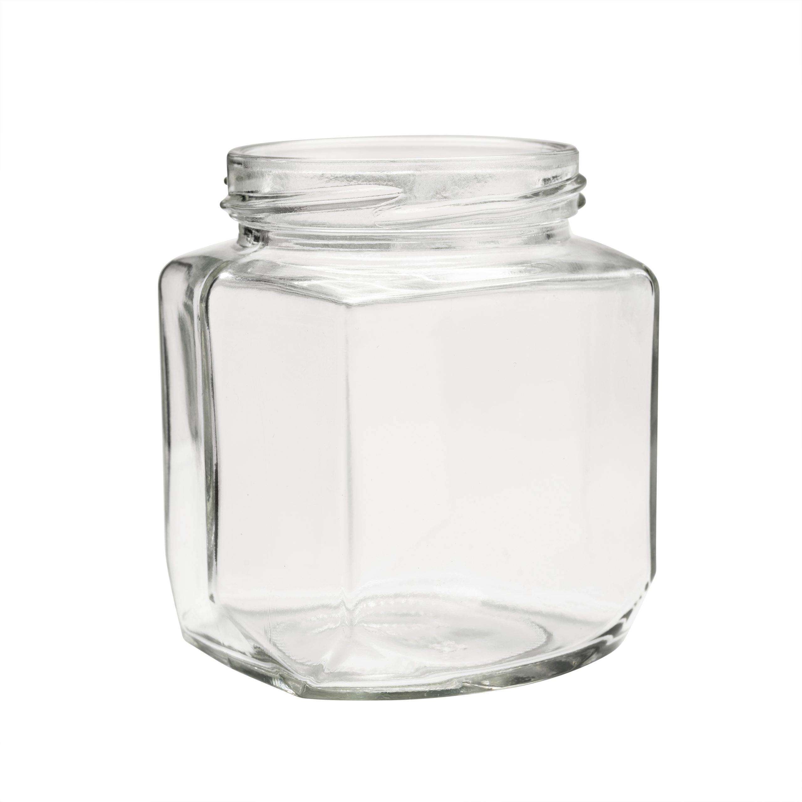 6.4 oz. Clear Glass Hexagonal Jar