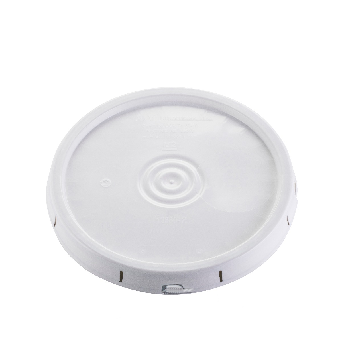 White container lid on white background