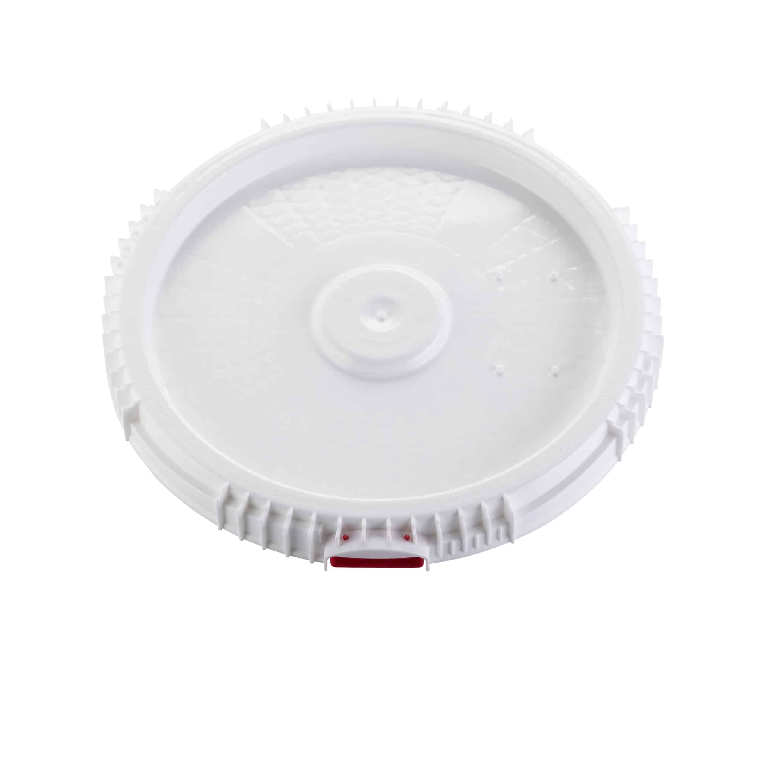 HDPE Round Tamper Evident Latch Pail Lids - 5 gallon, White