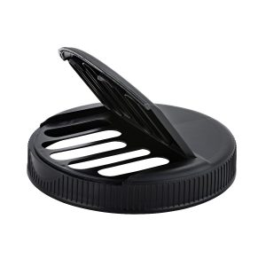 Black cap with pouring holes