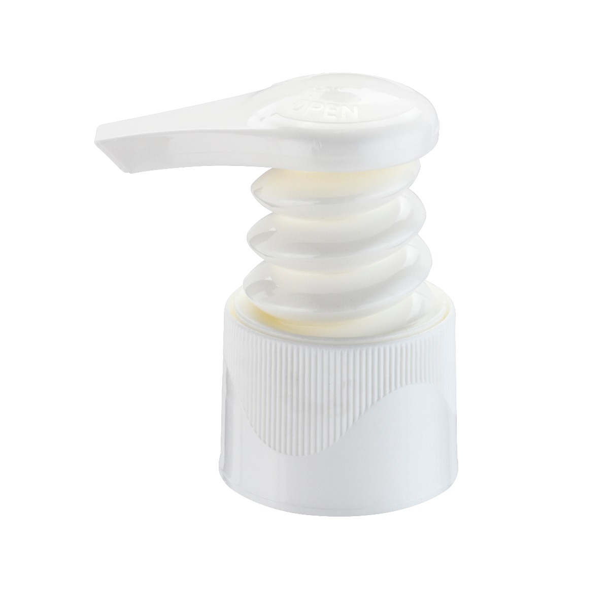 Funnel lid top with press down spray