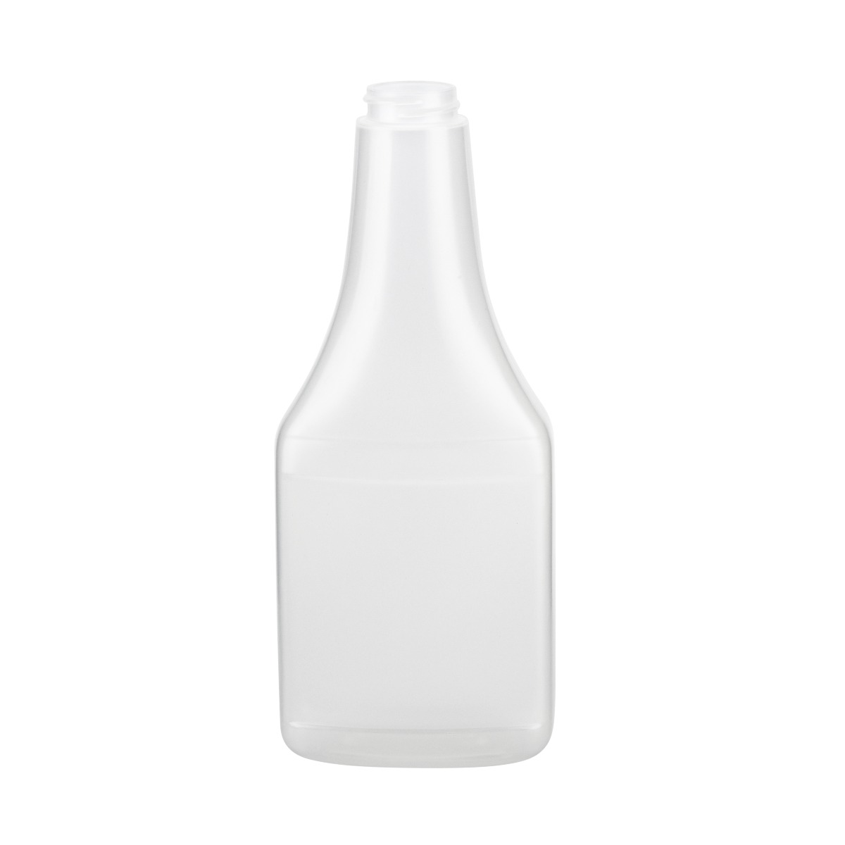 Plastic bottle with curved neck