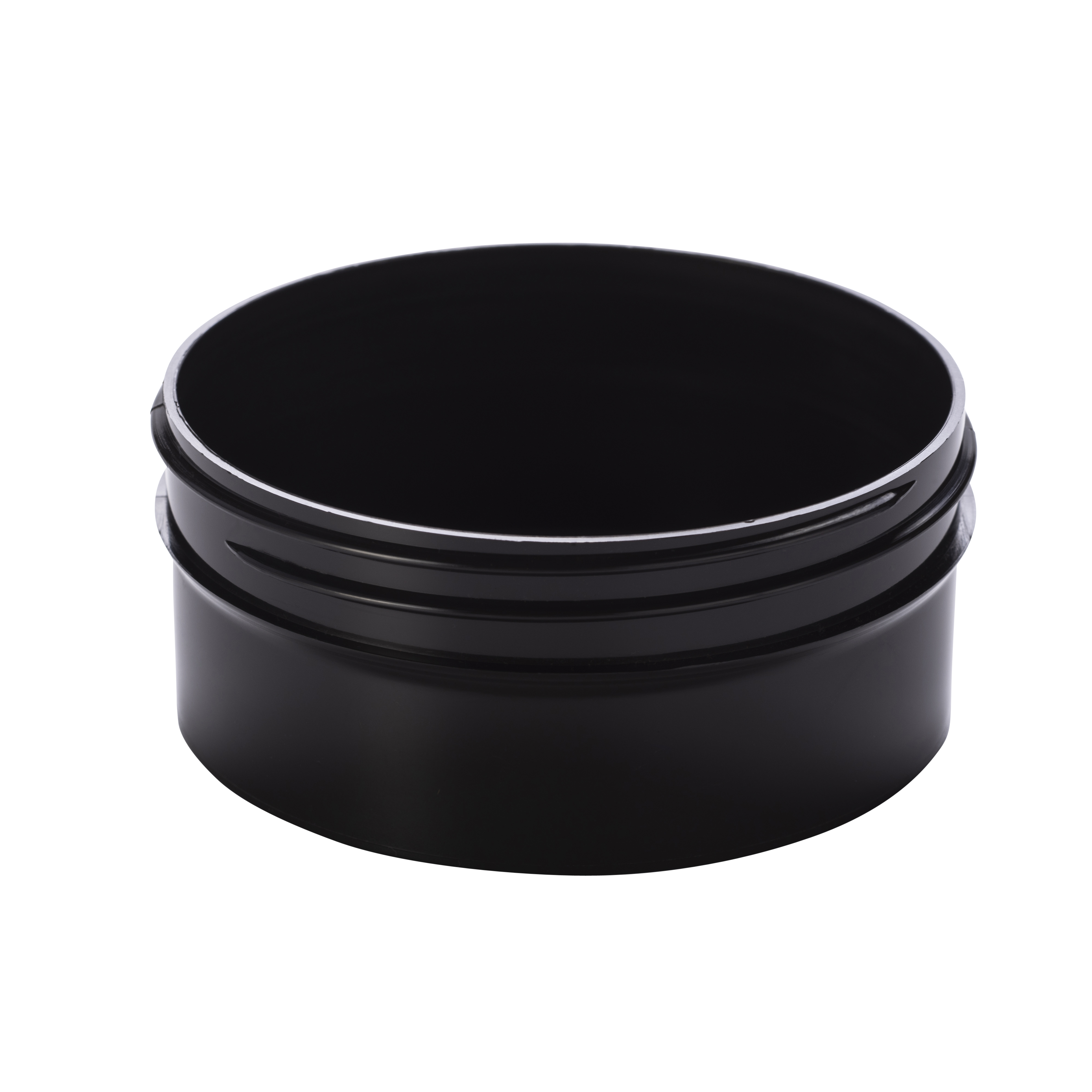 Wide black container