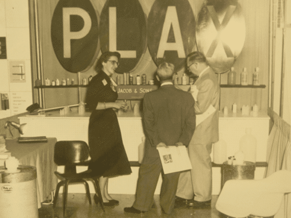 Elaine Jacob at a plastics trade show in the 1950s.